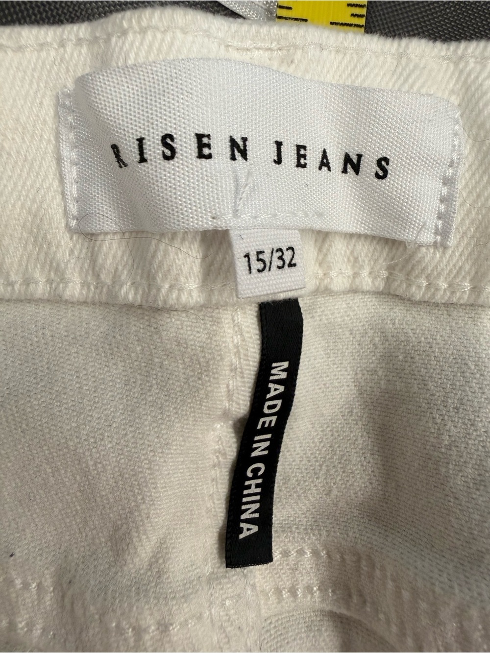 NWT Risen White Distressed Straight Leg Jeans, Size 15/32 - Picture 10 of 12